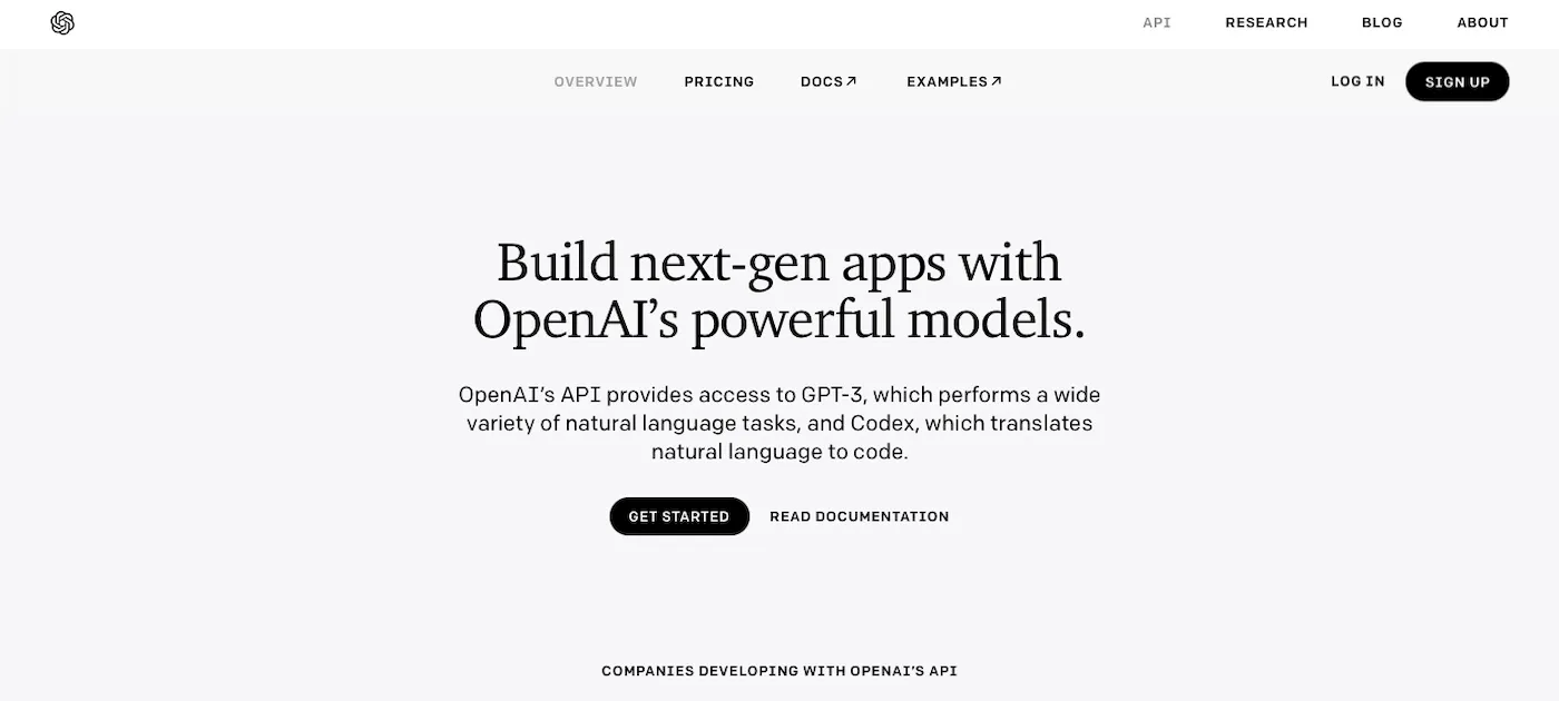 OpenAI homepage image