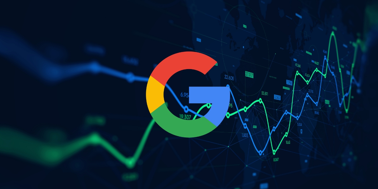 Google logo with graph in the background