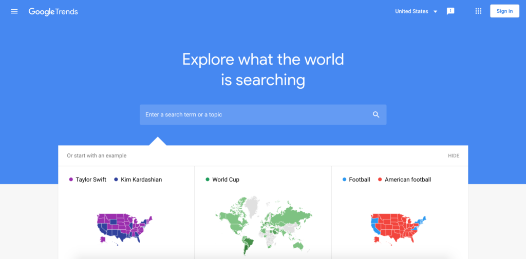 Google Trends competitor research