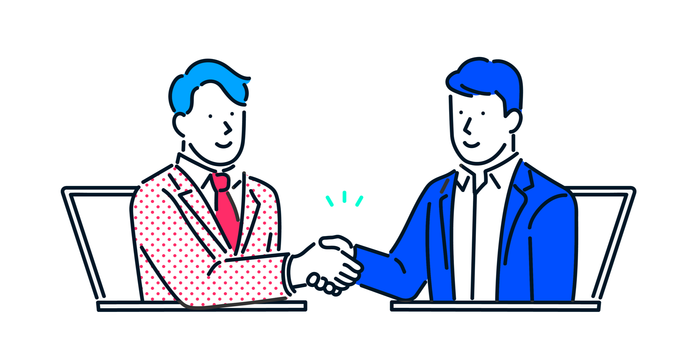 Illustration men shaking hands